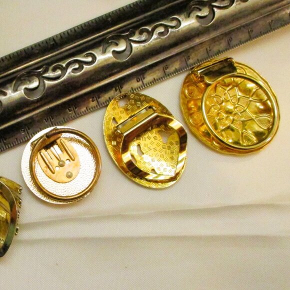 VINTAGE Gold Dress Scarf Clip Lot: Signed Germany Lieba West Germany Convertible - Picture 11 of 12